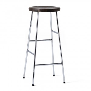 CORNET bar stool Black steel - Smoked oak